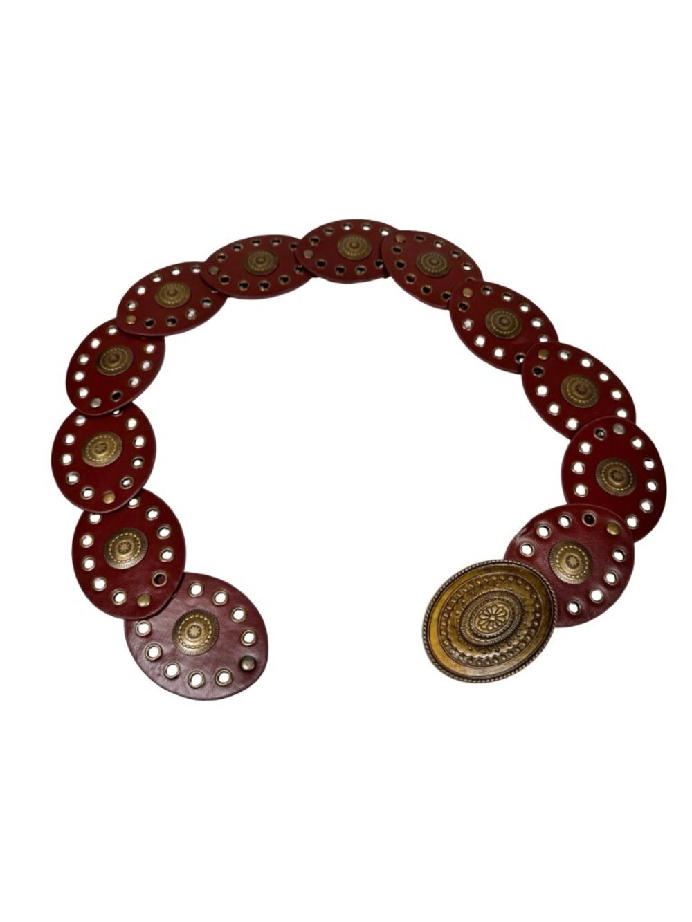 Y2K Fairy Grunge Boho Wide Belt Brown Leather Oval Buckle Adjustable Gipsy - Picture 4 of 10